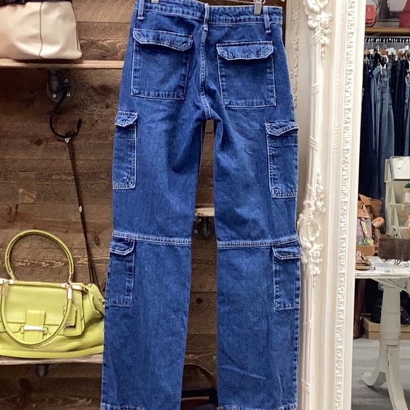 ZARA Cargo Straight Leg Jeans Size 4 - Picture 5 of 6
